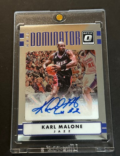Karl Malone 2016-17 Donruss Optic Hall Dominator Signed Gem Mint Auto /25 Jazz