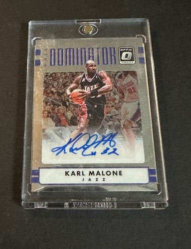 Karl Malone 2016-17 Donruss Optic Hall Dominator Signed Gem Mint Auto /25 Jazz