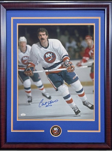 Clark Gillies Signed 16x20 Framed Photo HoF 02 Islanders Autograph JSA COA