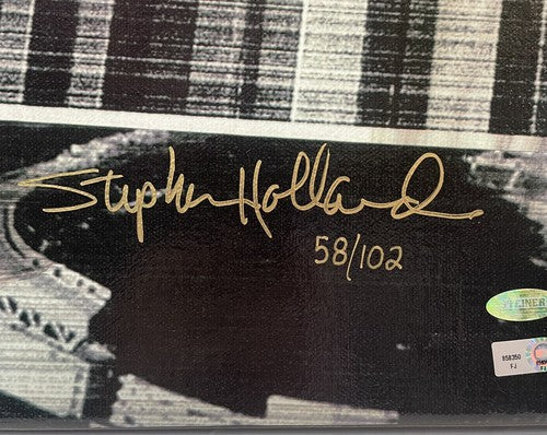 Derek Jeter Yankees 3000 Hit Signed Stephen Holland Framed Canvas Auto Steiner