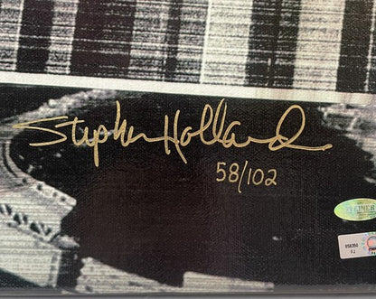 Derek Jeter Yankees 3000 Hit Signed Stephen Holland Framed Canvas Auto Steiner