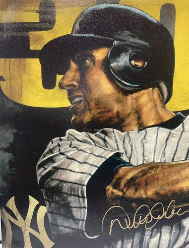 Derek Jeter Yankees 3000 Hit Signed Stephen Holland Framed Canvas Auto Steiner