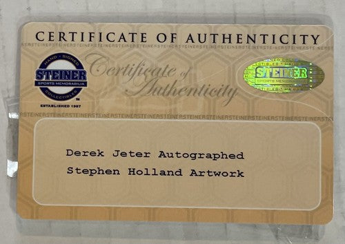 Derek Jeter Yankees 3000 Hit Signed Stephen Holland Framed Canvas Auto Steiner