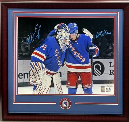 Igor Shesterkin & Adam Fox Rangers signed 16x20 Framed Photo Fanatics Auto /131