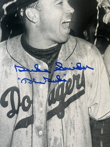 Duke Snider Don Newcombe Signed 16x20 1955 Dodgers Ws Photo Framed  Auto PSA Coa