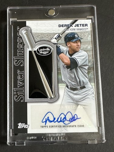 Derek Jeter 2022 Topps Signed Silver Slugger Patch Mint Auto 7/10 Yankees Hof