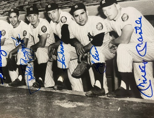 NY Yankees 1952 Team signed 8x10 framed photo Mickey Mantle Yogi Berra Psa Coa