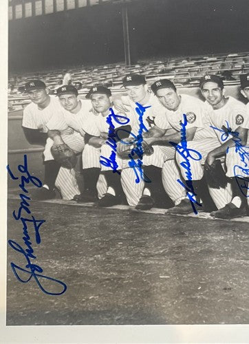 NY Yankees 1952 Team signed 8x10 framed photo Mickey Mantle Yogi Berra Psa Coa