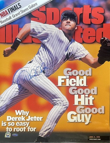 Derek Jeter Signed 16x20 Framed Photo Sports Illustrated Yankees Auto Steiner