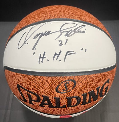 Dominique Wilkins Signed Handprint Spalding Basketball Auto Steiner NBA HoF #21