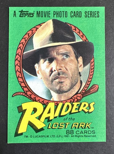 1981 TOPPS RAIDERS OF THE LOST ARK CARD HARRISON FORD #1 Mint Indiana Jones
