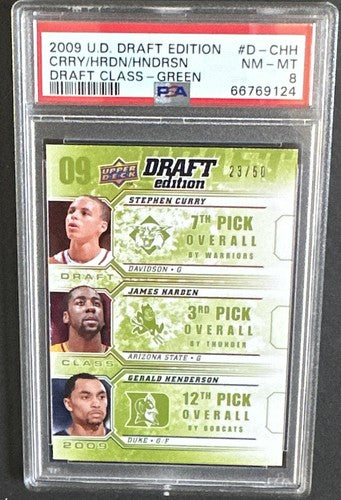 2009 Upper Deck Green Edition Draft Rookie Stephen Curry Harden Rc /50 Psa 8 MT