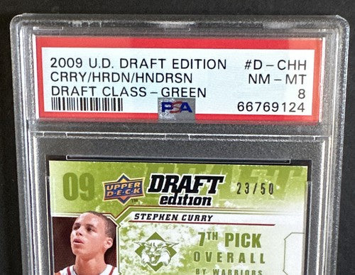 2009 Upper Deck Green Edition Draft Rookie Stephen Curry Harden Rc /50 Psa 8 MT