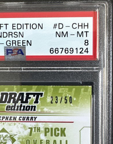 2009 Upper Deck Green Edition Draft Rookie Stephen Curry Harden Rc /50 Psa 8 MT