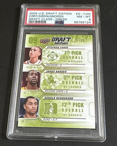 2009 Upper Deck Green Edition Draft Rookie Stephen Curry Harden Rc /50 Psa 8 MT