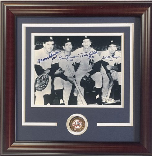 1961 Ny Yankees Infield Signed 8x10 Framed Photo Tony Kubek Boyer 4 Auto PSA Coa