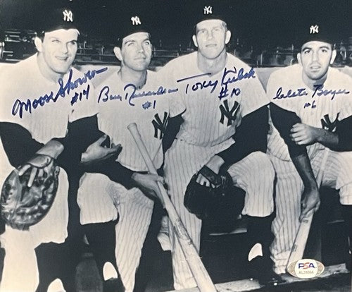 1961 Ny Yankees Infield Signed 8x10 Framed Photo Tony Kubek Boyer 4 Auto PSA Coa