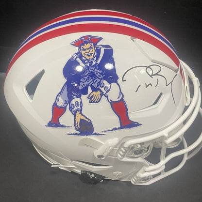 Tom Brady Signed Patriots Throwback Speed Flex Authentic Helmet Auto Fanatics