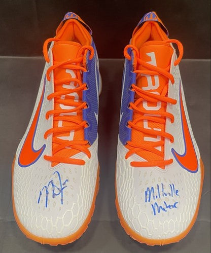 Mike Trout Signed Nike Millville Thunderbolts Auto Model Turf Shoes Pair MLB COA