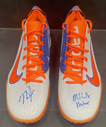 Mike Trout Signed Nike Millville Thunderbolts Auto Model Turf Shoes Pair MLB COA
