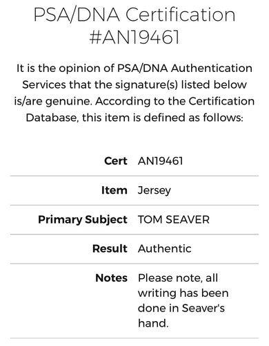 Tom Seaver Signed Rawlings NY Mets Authentic 15 Stat Jersey HOF Autograph PSA