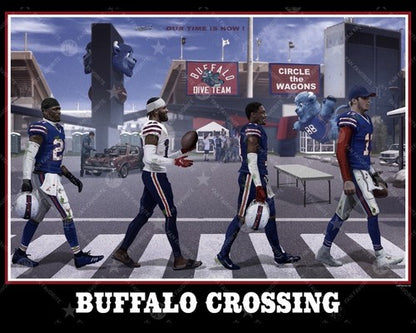 Buffalo Bills 16x20 Framed Lithograph Photo Buffalo Crossing Josh Allen Diggs