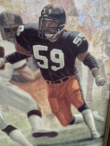 Jack Ham Signed 21x27 Framed Painted Canvas Steelers HOF 1988 Auto /59 Photo Coa