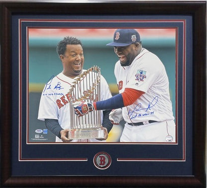 David Ortiz Pedro Martinez Signed 16x20 Framed Photo Red Sox Hof Final Game PSA