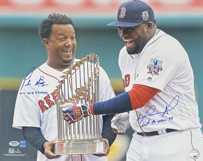 David Ortiz Pedro Martinez Signed 16x20 Framed Photo Red Sox Hof Final Game PSA
