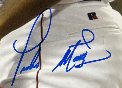 David Ortiz Pedro Martinez Signed 16x20 Framed Photo 2004 Ws Red Sox Auto PSA