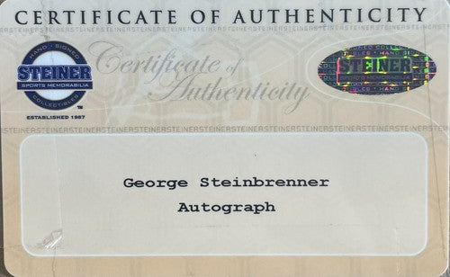 George Steinbrenner Signed 19x22 Framed Yankees Cut Auto W/Billy Martin Steiner