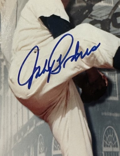 NY World Series Signed 8x10 Framed Photo 3 Mvp AUTO Don Larsen Johnny Podres Coa