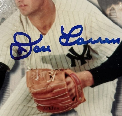 NY World Series Signed 8x10 Framed Photo 3 Mvp AUTO Don Larsen Johnny Podres Coa