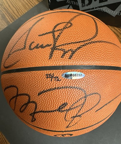 Michael Jordan Scottie Pippen Signed Spalding Pro Basketball Uda /72 Bas 10 Auto