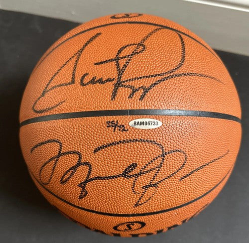 Michael Jordan Scottie Pippen Signed Spalding Pro Basketball Uda /72 Bas 10 Auto