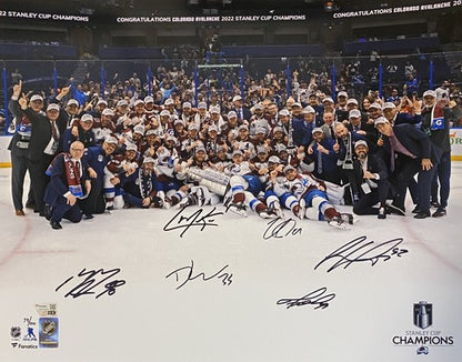 Colorado Avalanche Signed 2022 16x20 Stanley Cup Framed Photo 6 Auto LE Fanatics