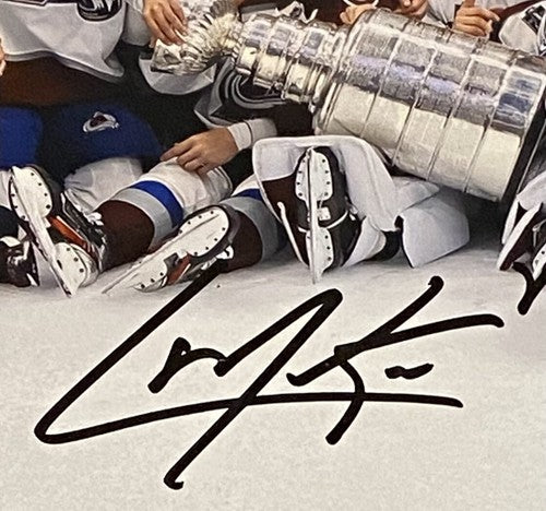 Colorado Avalanche Signed 2022 16x20 Stanley Cup Framed Photo 6 Auto LE Fanatics
