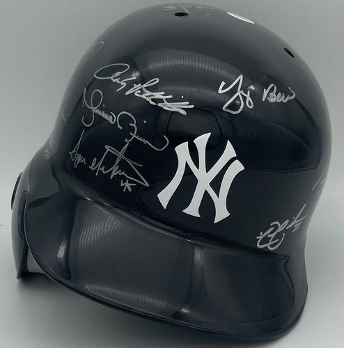 NY Yankees 2010 Team Signed Batting Helmet 26 Auto Berra Jeter Rivera MLB COA