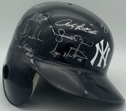 NY Yankees 2010 Team Signed Batting Helmet 26 Auto Berra Jeter Rivera MLB COA