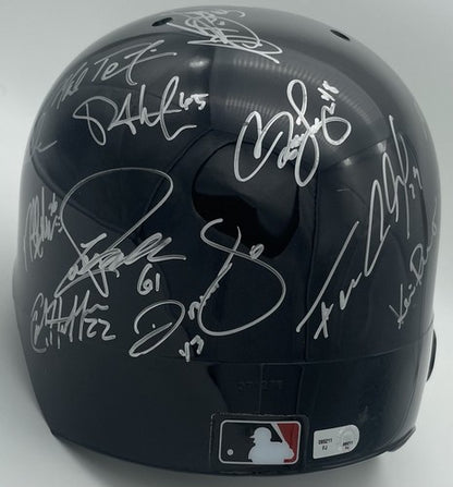 NY Yankees 2010 Team Signed Batting Helmet 26 Auto Berra Jeter Rivera MLB COA