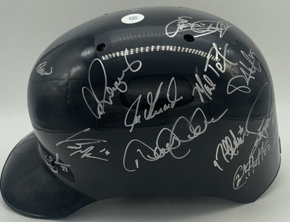 NY Yankees 2010 Team Signed Batting Helmet 26 Auto Berra Jeter Rivera MLB COA