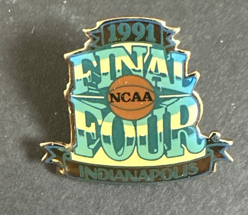 1991 NCAA Final Four Press Pin media Original Mint Duke Champs Laettner  Mvp