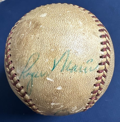 Mickey Mantle & Roger Maris Dual Signed Baseball 1961 Yankees Vintage auto Jsa