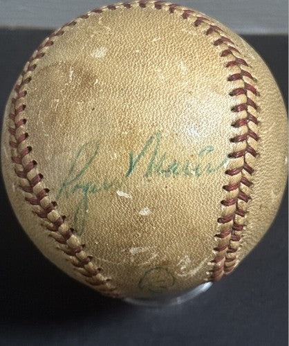 Mickey Mantle & Roger Maris Dual Signed Baseball 1961 Yankees Vintage auto Jsa