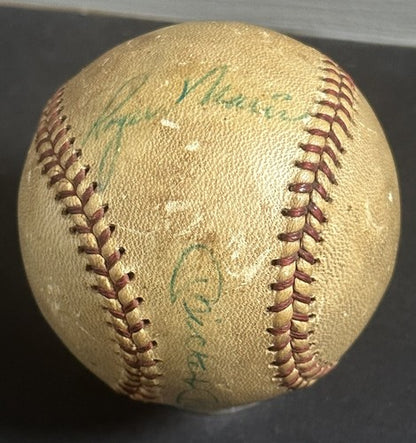 Mickey Mantle & Roger Maris Dual Signed Baseball 1961 Yankees Vintage auto Jsa
