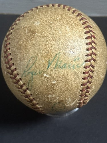 Mickey Mantle & Roger Maris Dual Signed Baseball 1961 Yankees Vintage auto Jsa