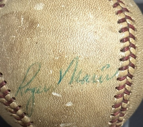 Mickey Mantle & Roger Maris Dual Signed Baseball 1961 Yankees Vintage auto Jsa