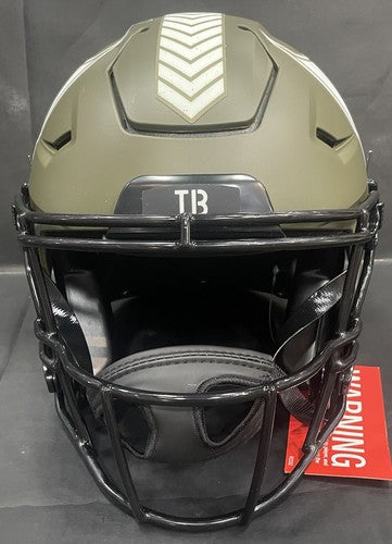 Tom Brady Buccaneers Signed Salute To Service Speed Flex FS Helmet Auto Fanatics