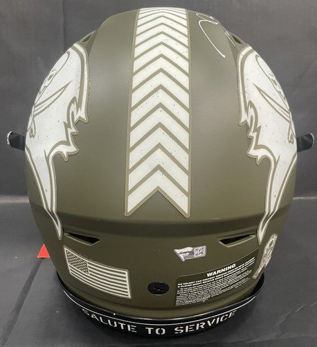 Tom Brady Buccaneers Signed Salute To Service Speed Flex FS Helmet Auto Fanatics