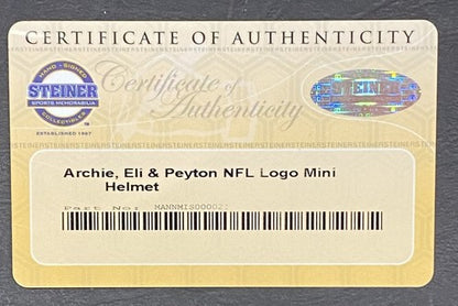 Eli Archie Peyton Manning Signed Riddell NFL Mini Helmet 3 Autograph Steiner COA